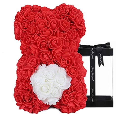 Anniversary & Bridal Showers Gifts for Girls Women red, 10inc Valentines Day Fully Assembled Rose Teddy Bear Gift for Mothers Day Over 300 Dozen Artificial Flowers Rose Flower Bear red Anniversary & Bridal Showers Gifts for Girls Women red, 10inc Valentines Day Fully Assembled Rose Teddy Bear Gift for Mothers Day Over 300 Dozen Artificial Flowers Rose Flower Bear red